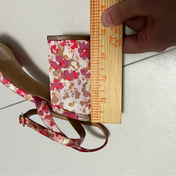J. Crew Factory Printed Knotted Heeled Sandals Floral Ditsy Pink Size 12 - Picture 8 of 8